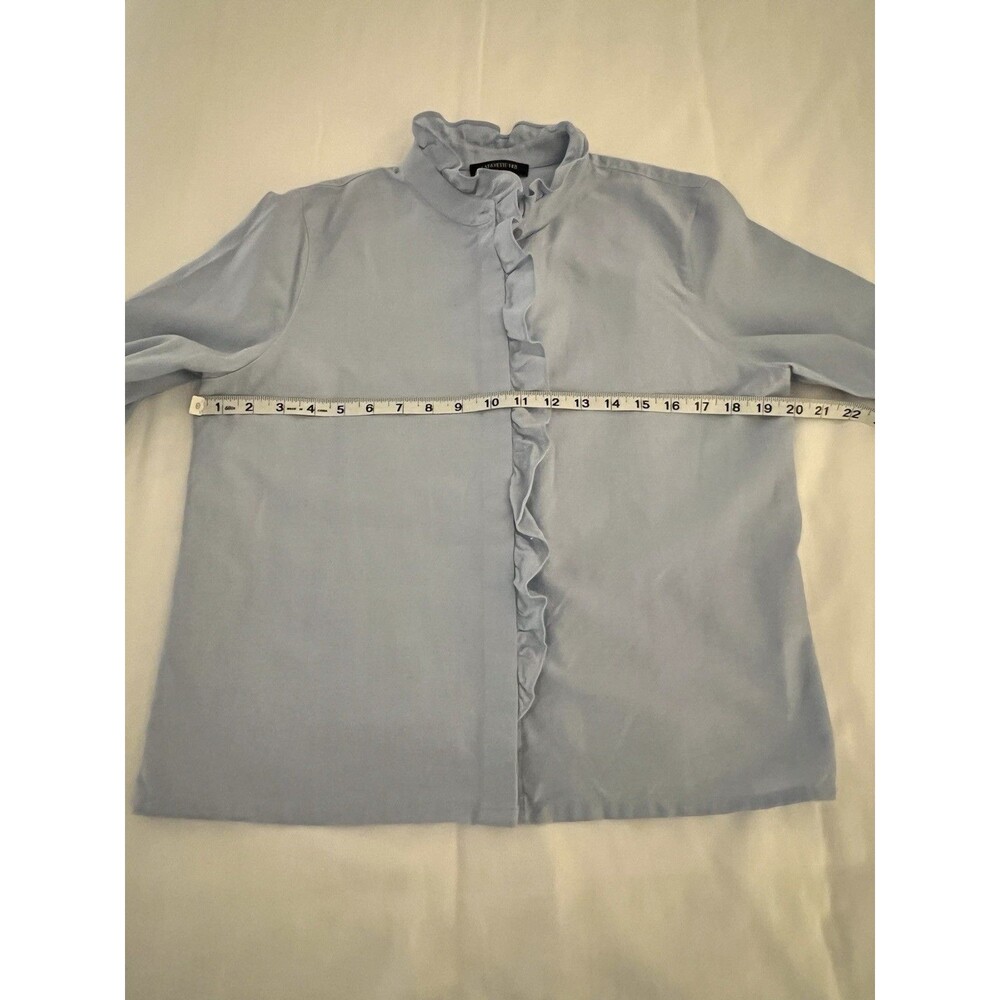 Lafayette 148 Ruffled Chambray Buttondown Shirt M… - image 5